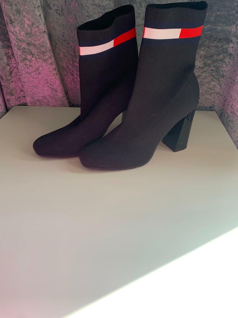 tommy sock heel boots